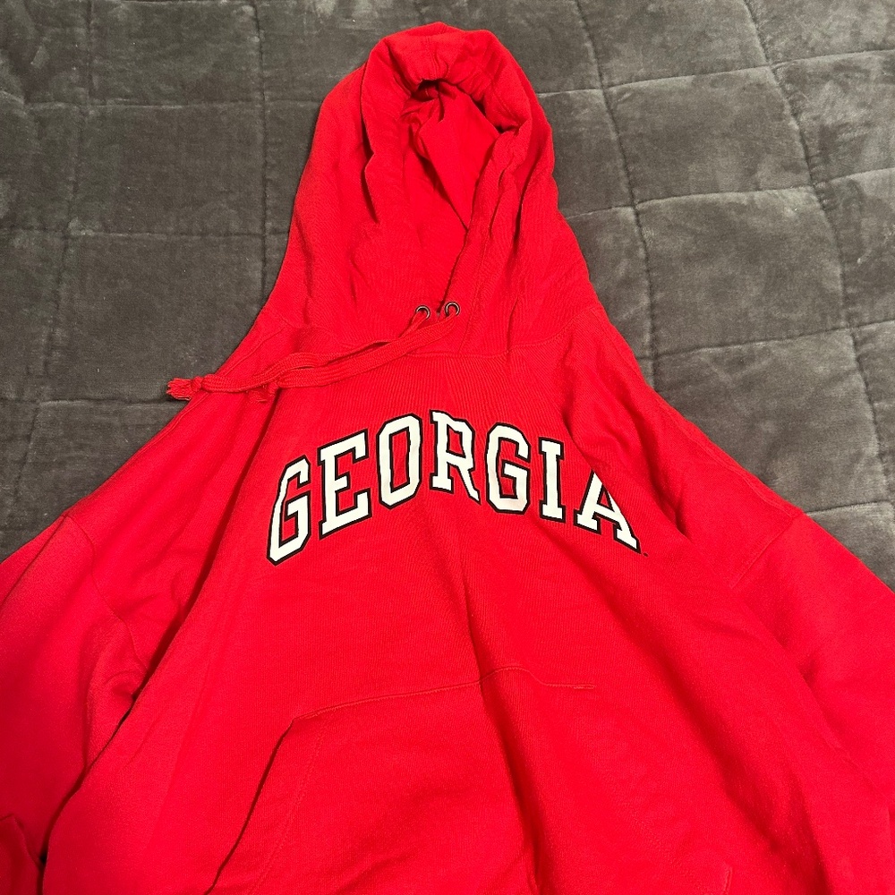 mens champion university of georgia red hoodie